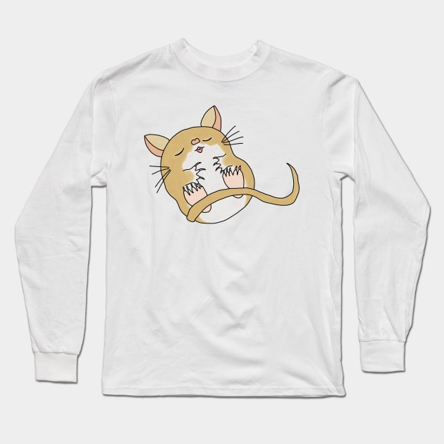 Cute golden sleeping Gerbil Long Sleeve T-Shirt by Becky-Marie